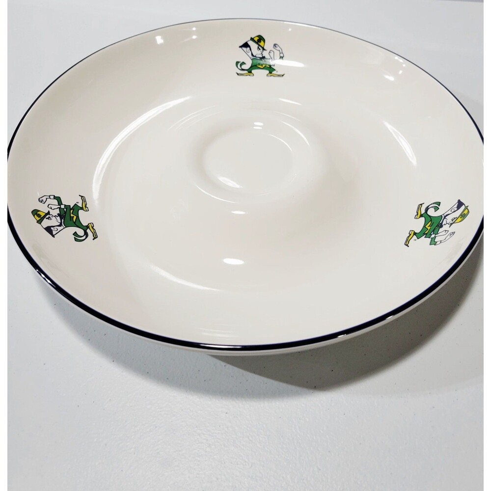 Notre Dame Pfaltzgraff Fighting Irish Football Party Chip & Dip Platter 11” - Picture 2 of 4